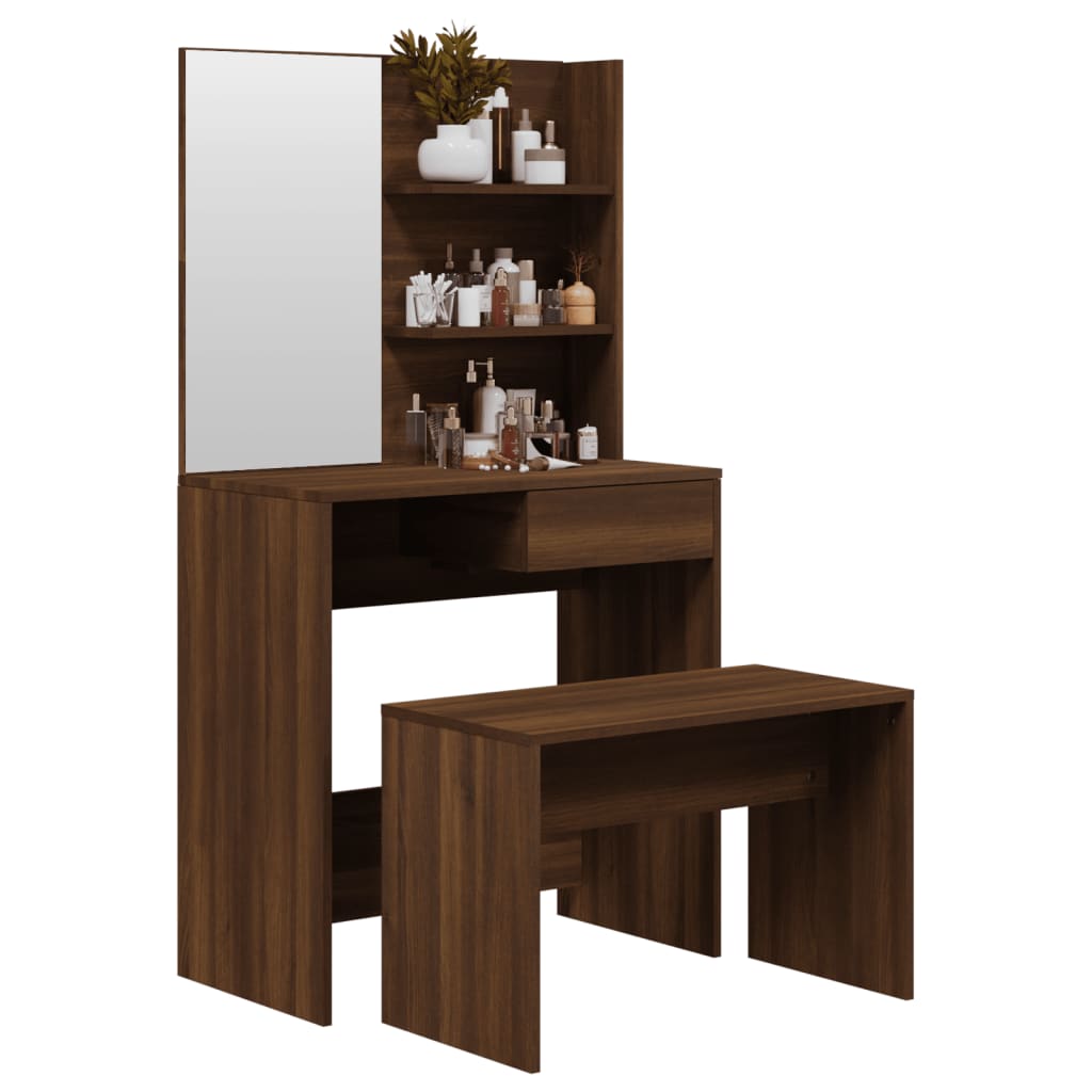 Set toaletni stolić boja smeđeg hrasta 74,5x40x141 cm