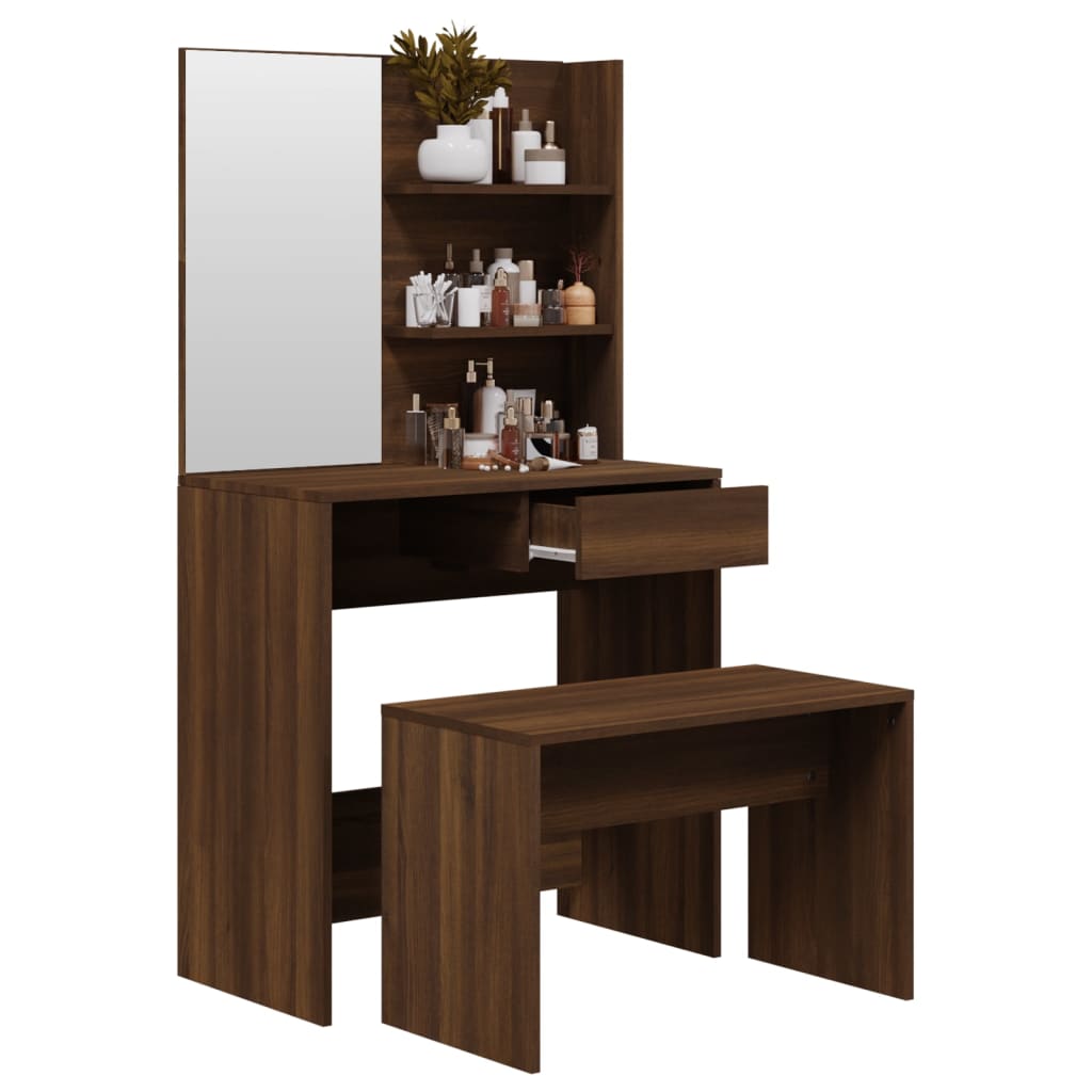 Set toaletni stolić boja smeđeg hrasta 74,5x40x141 cm