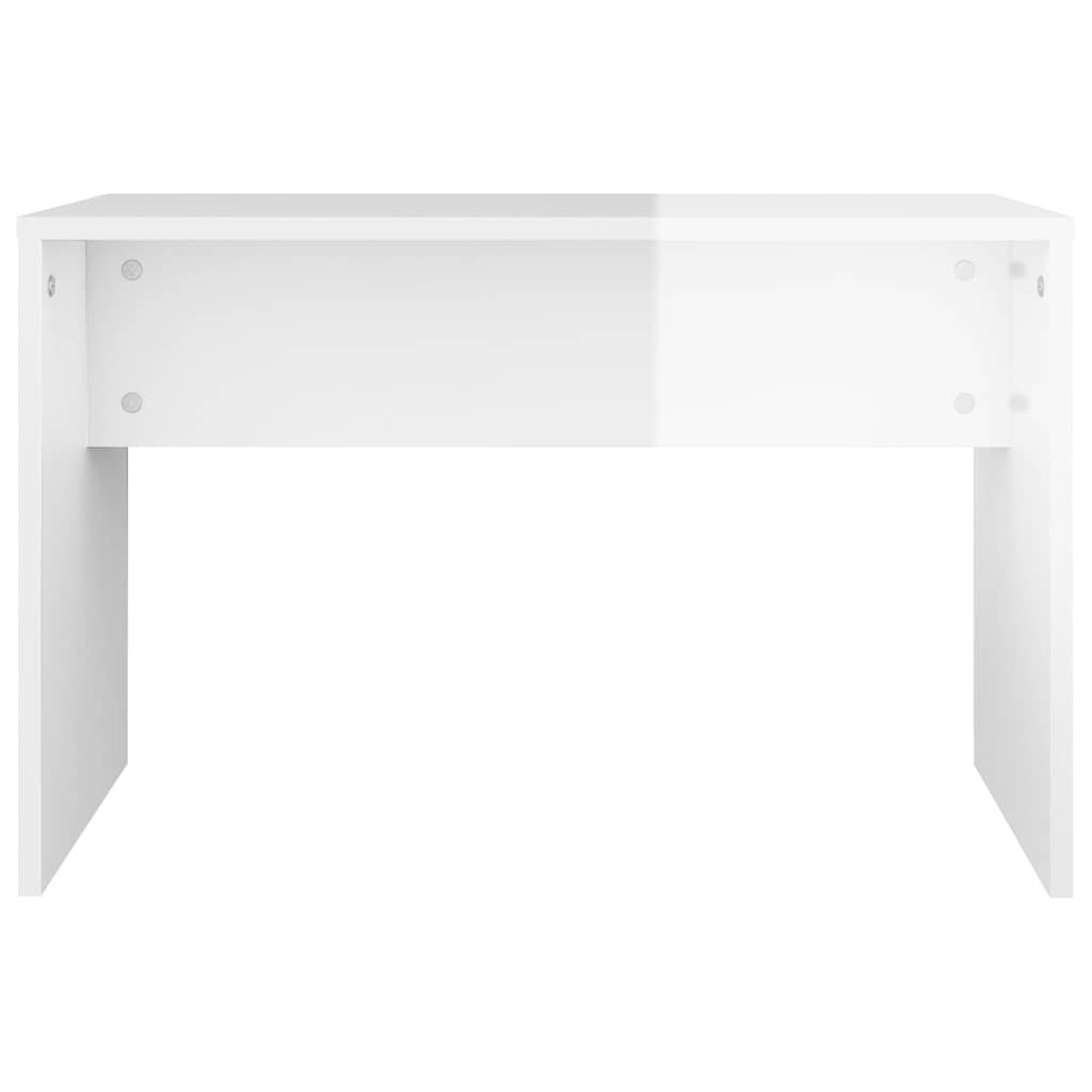 Set toaletnog stolića sjajni bijeli 86,5x35x136 cm