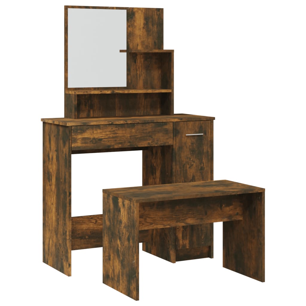 Set toaletni stolić boja dimljenog hrasta 86,5x35x136 cm