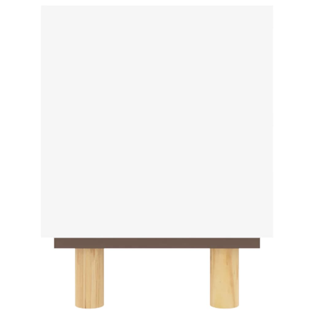 TV ormarić bijeli 80x30x40 cm od borovine i prirodnog ratana