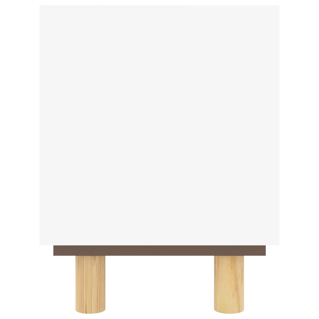 TV ormarić bijeli 105x30x40 cm od borovine i prirodnog ratana