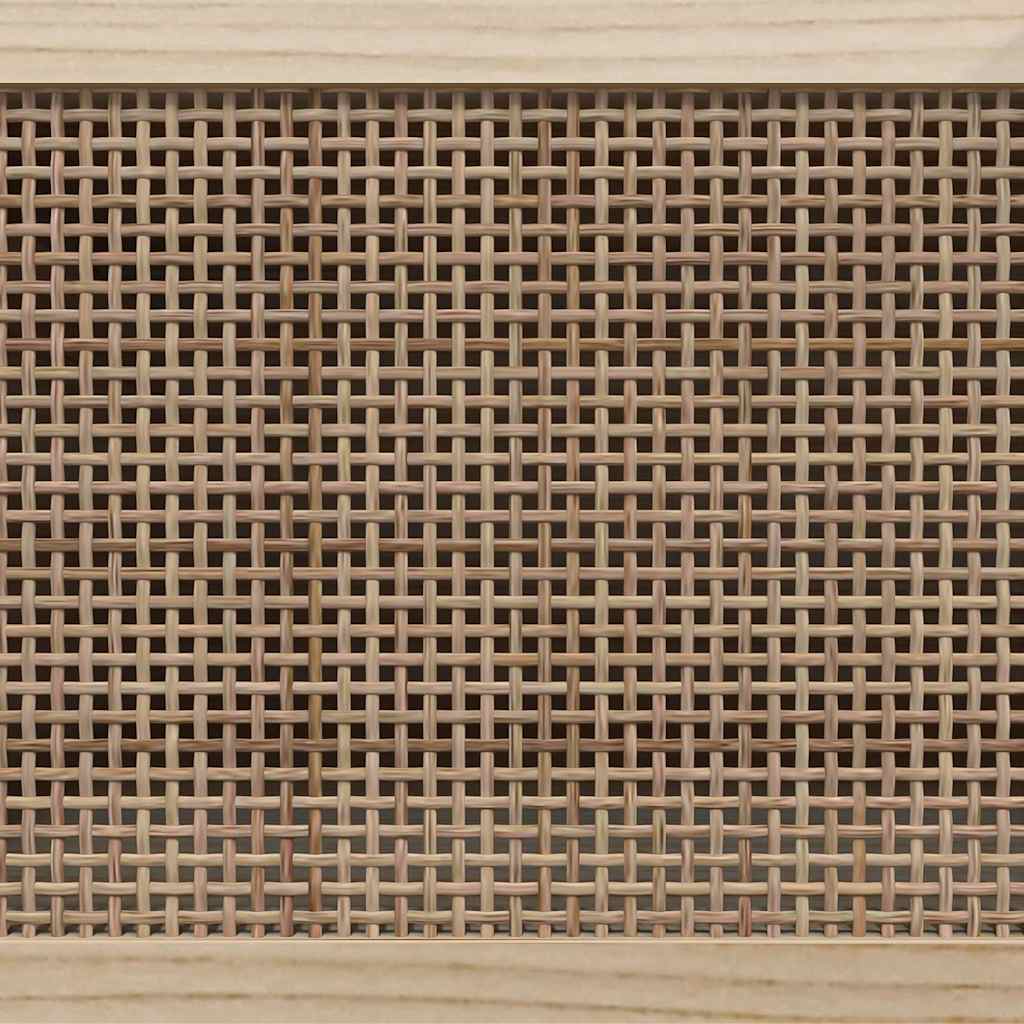 TV ormarić crni 105 x 30 x 40 cm od borovine i prirodnog ratana