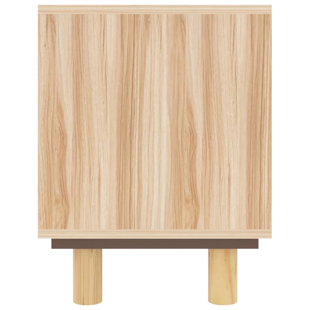 TV ormarić smeđi 105 x 30 x 40cm od borovine i prirodnog ratana