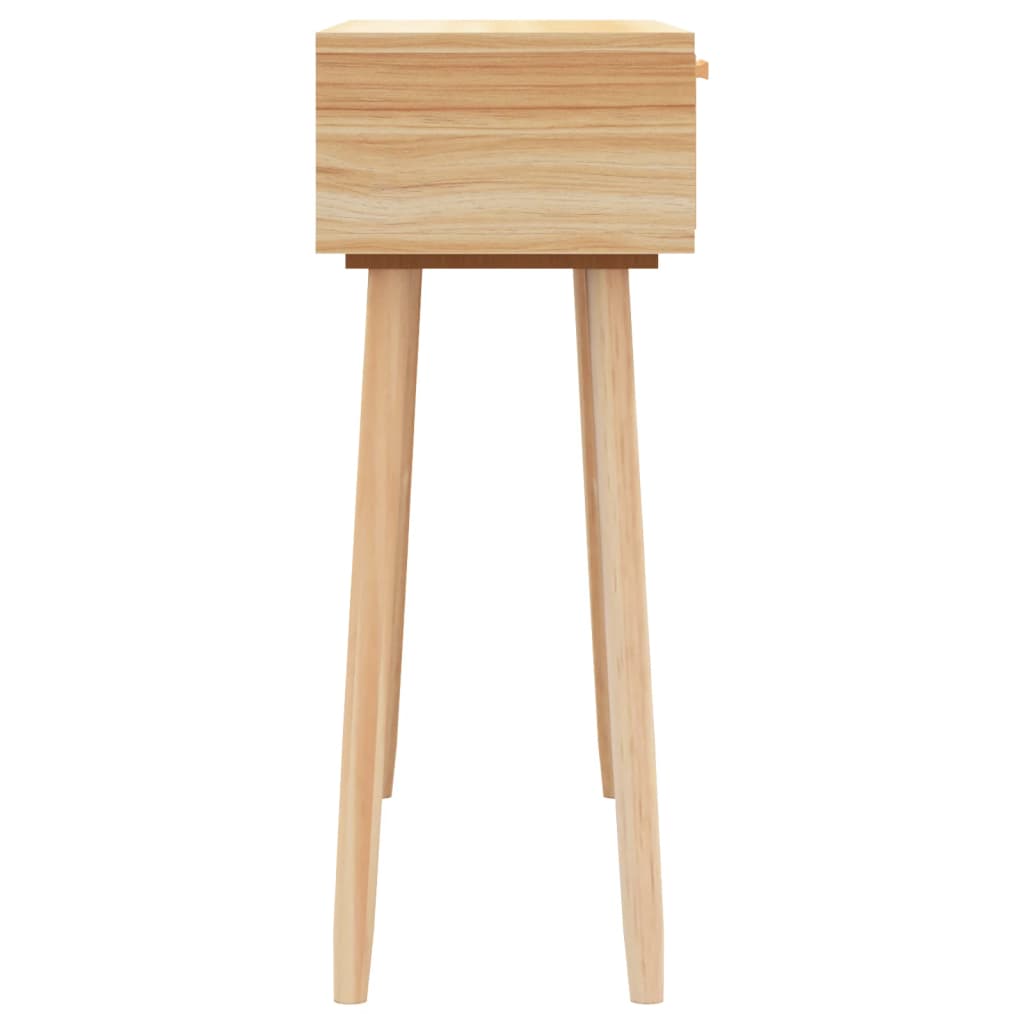 Konzolni stol smeđi 80x30x75 cm od borovine i prirodnog ratana