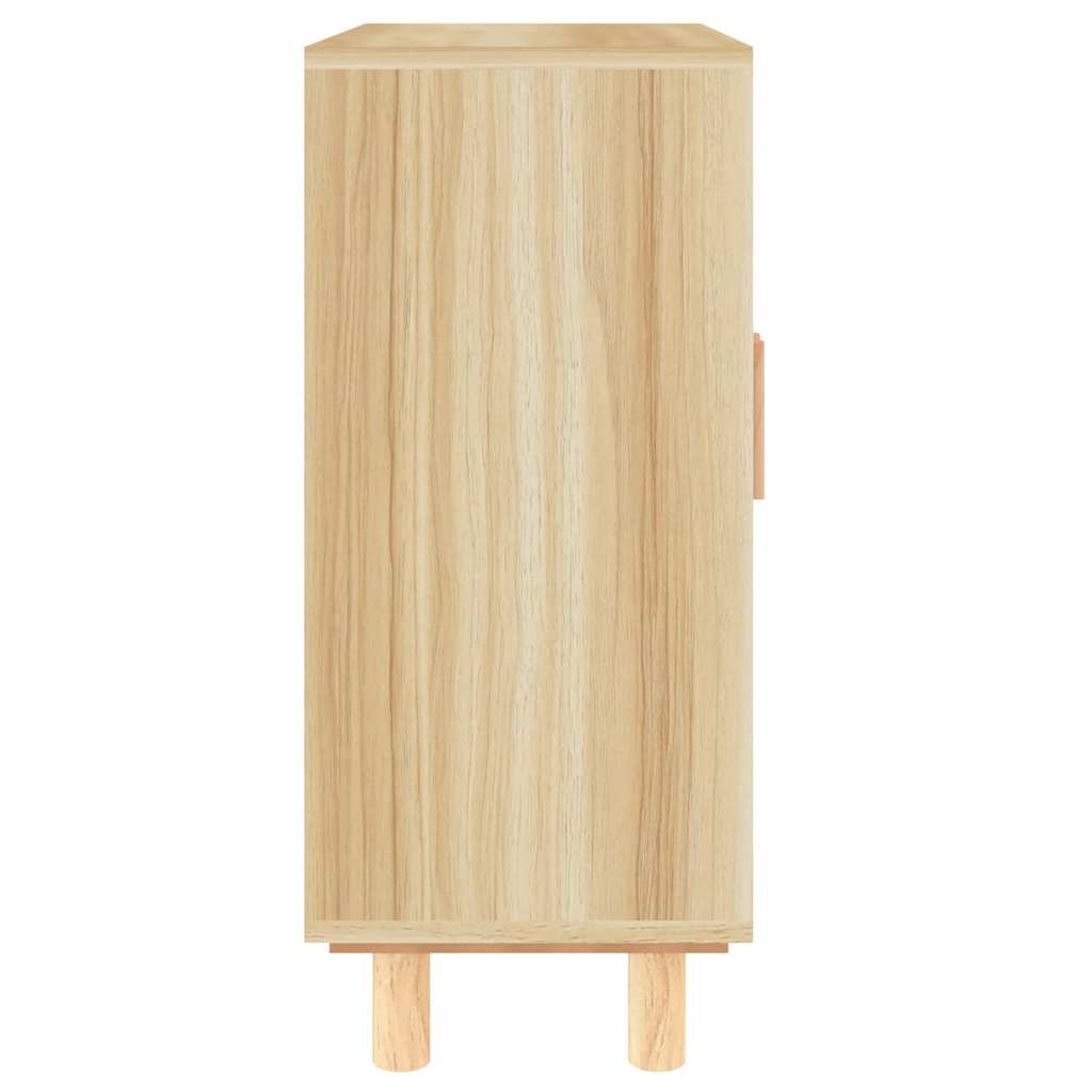 Komoda smeđa 60 x 30 x 70 cm masivna borovina i prirodni ratan