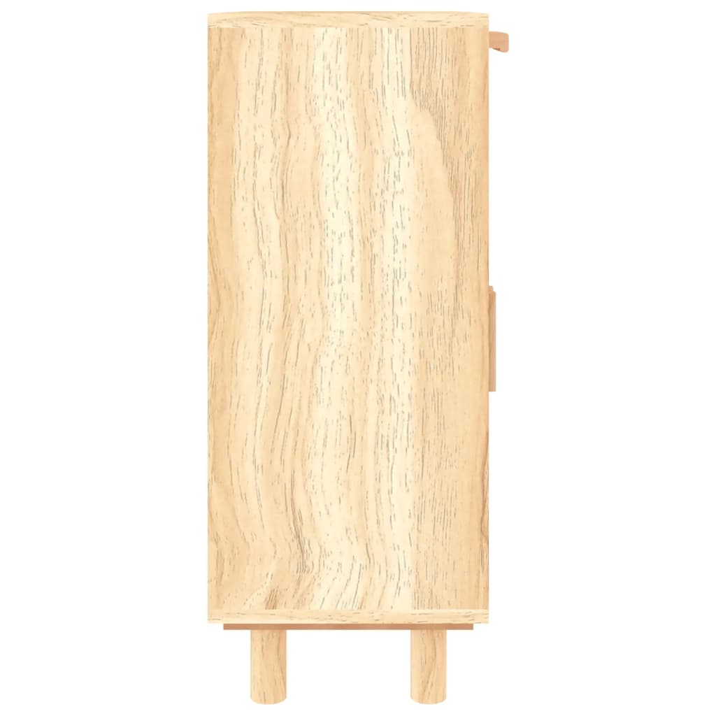 Komoda smeđa 60x30x75 cm masivna borovina i prirodni ratan