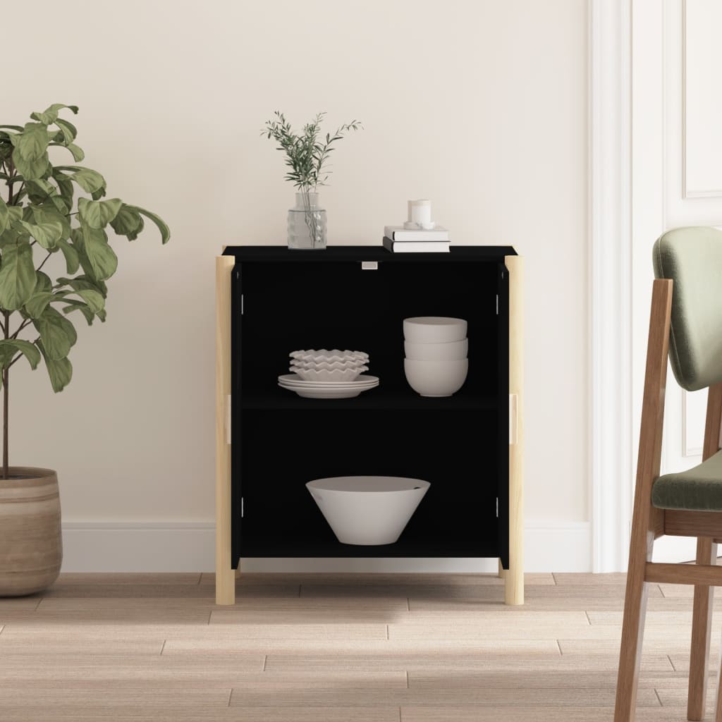 Komoda crna 62 x 38 x 70 cm od konstruiranog drva