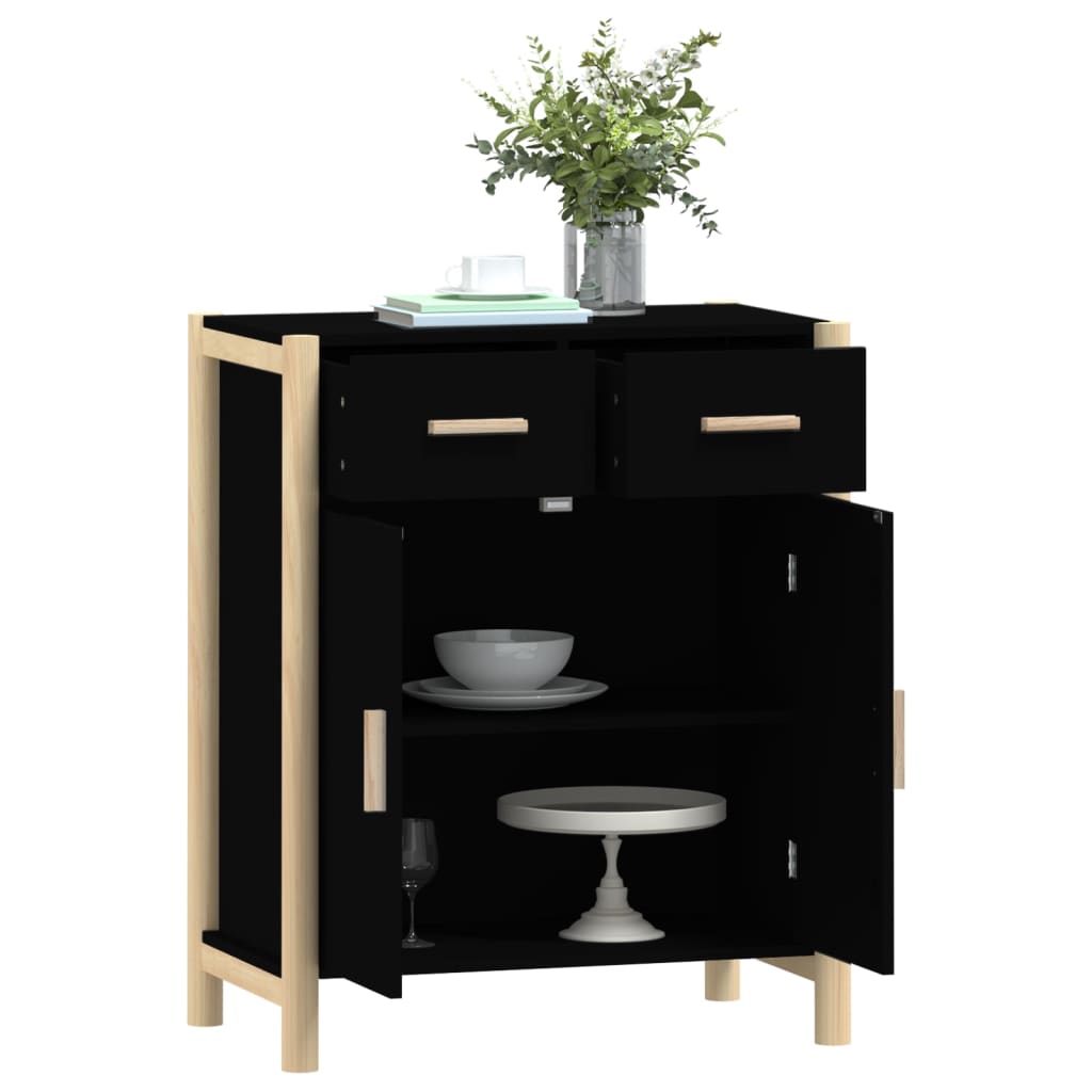 Komoda crna 62 x 38 x 75 cm od konstruiranog drva