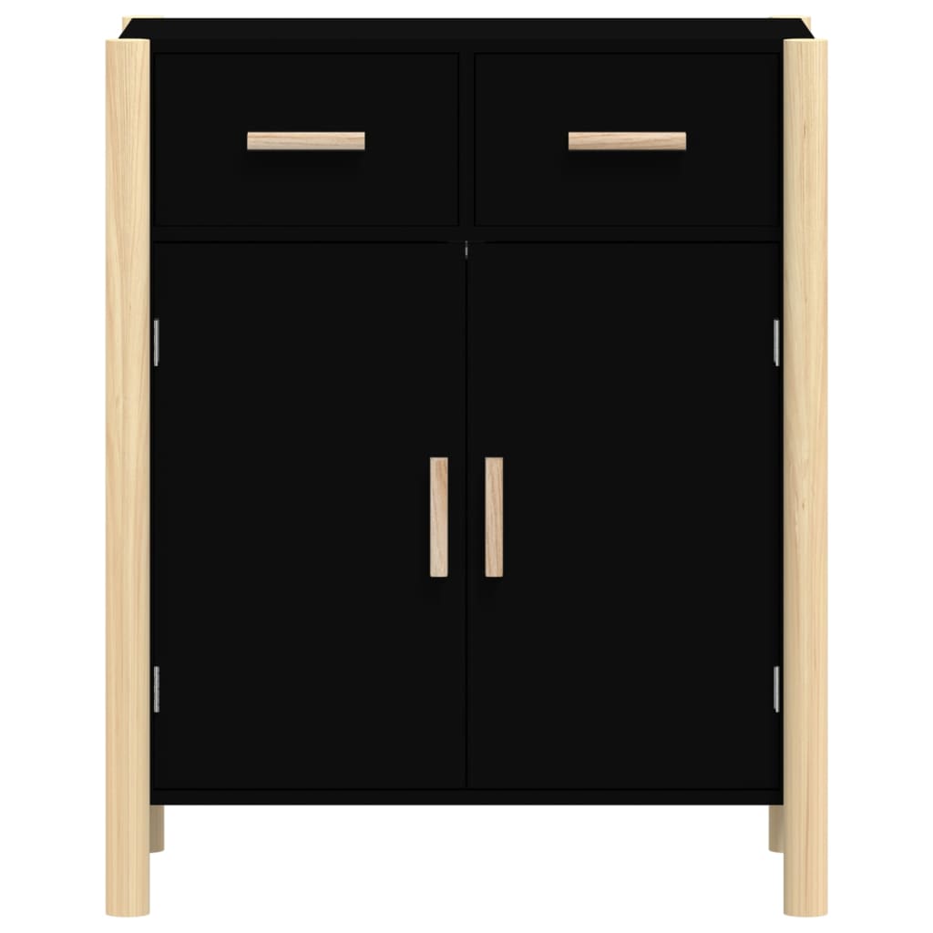 Komoda crna 62 x 38 x 75 cm od konstruiranog drva