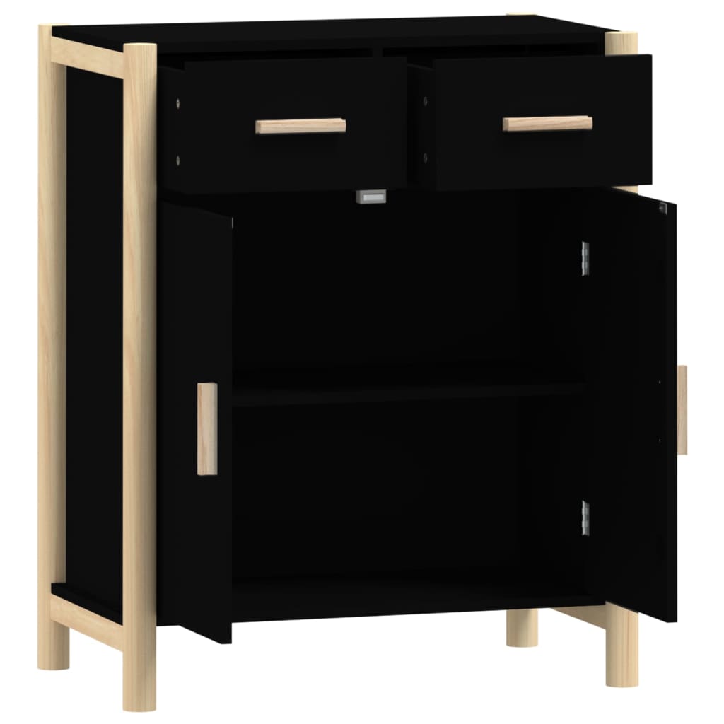 Komoda crna 62 x 38 x 75 cm od konstruiranog drva