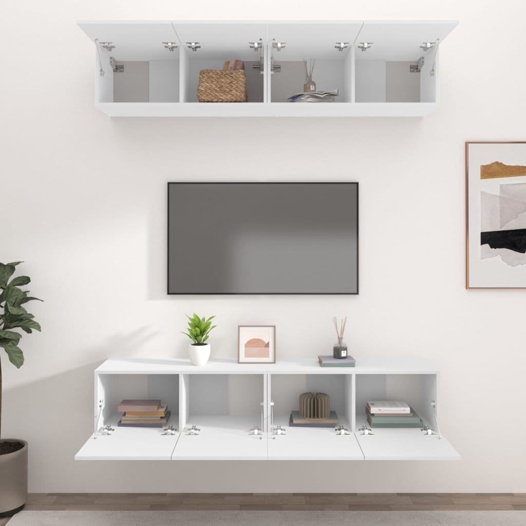 TV ormarići 4 kom bijeli 80 x 30 x 30 cm od konstruiranog drva