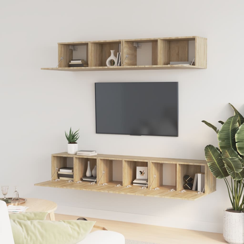 5-dijelni set TV ormarića boja hrasta sonome konstruirano drvo