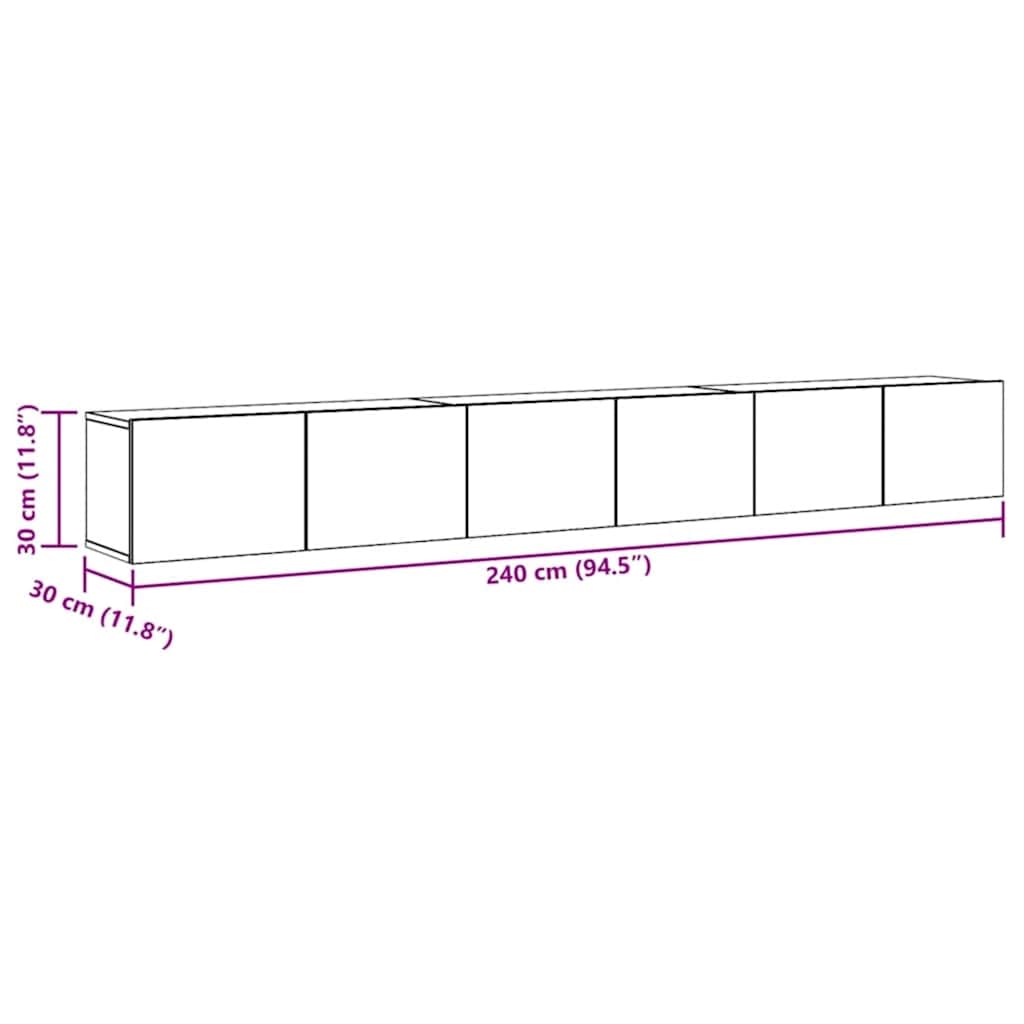 3-dijelni set TV ormarića boja hrasta sonome konstruirano drvo