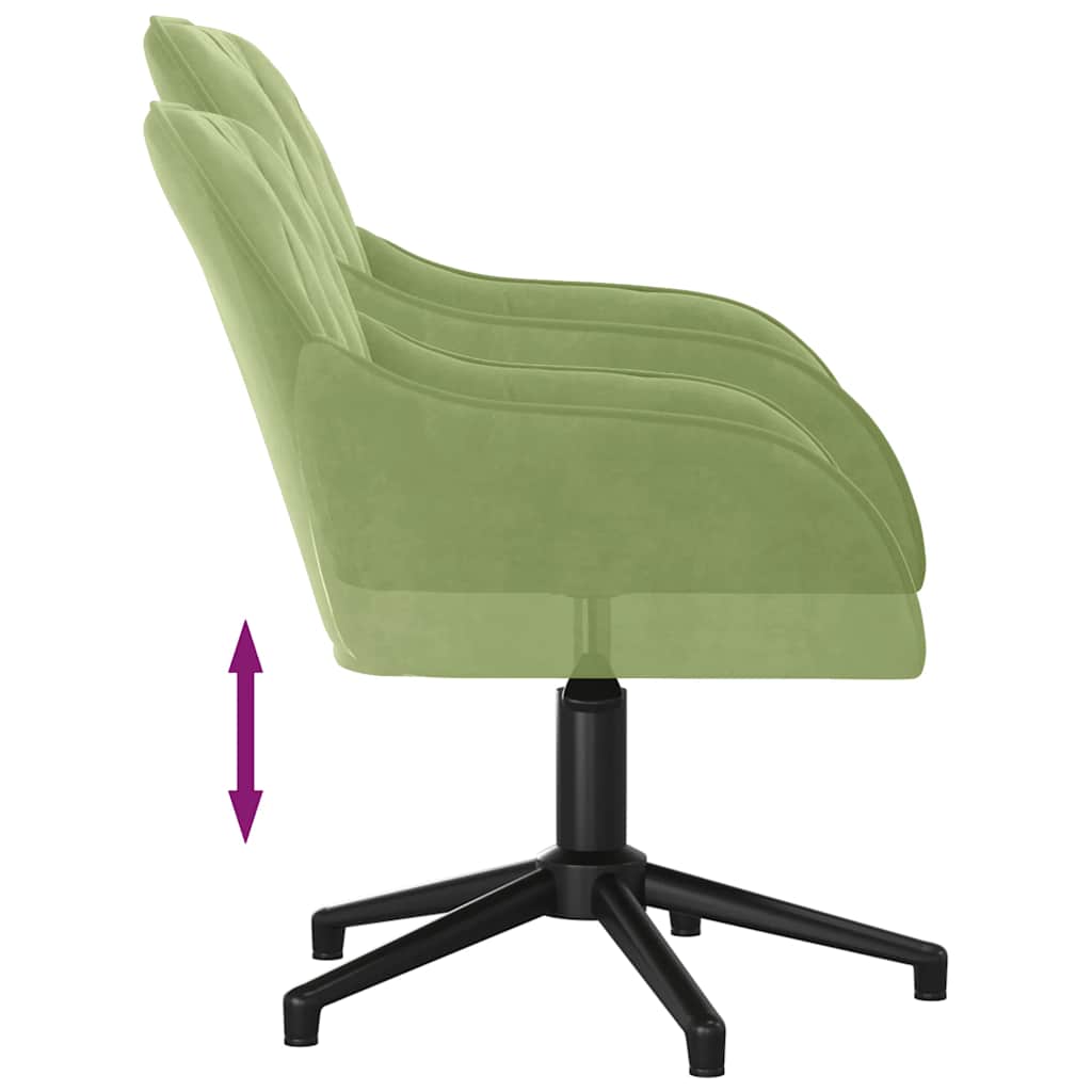 Okretna uredska stolica svjetlozelena baršunasta
