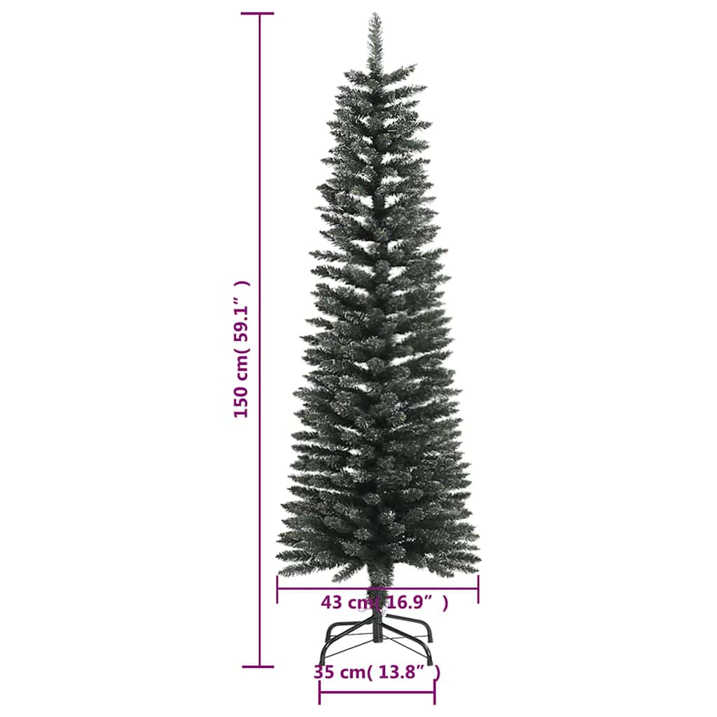 Umjetno usko božićno drvce sa stalkom zeleno 150 cm PVC