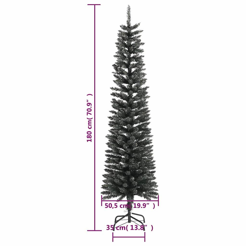 Umjetno usko božićno drvce sa stalkom zeleno 180 cm PVC