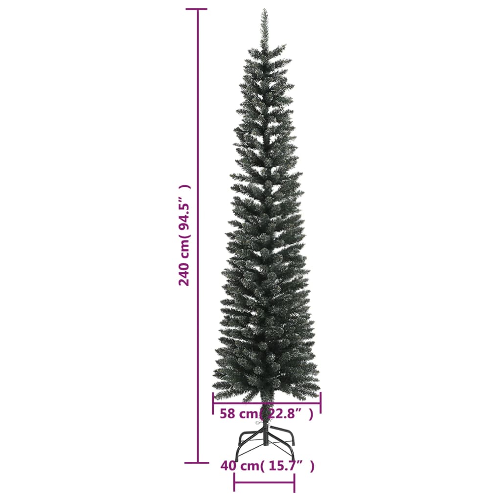 Umjetno usko božićno drvce sa stalkom zeleno 240 cm PVC