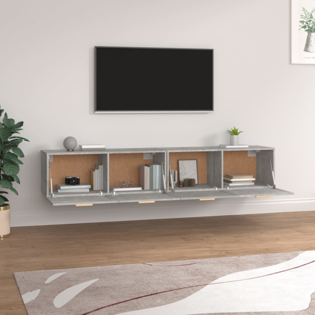 Zidni ormarići 2 kom boja siva betona 100x36,5x35 cm drveni