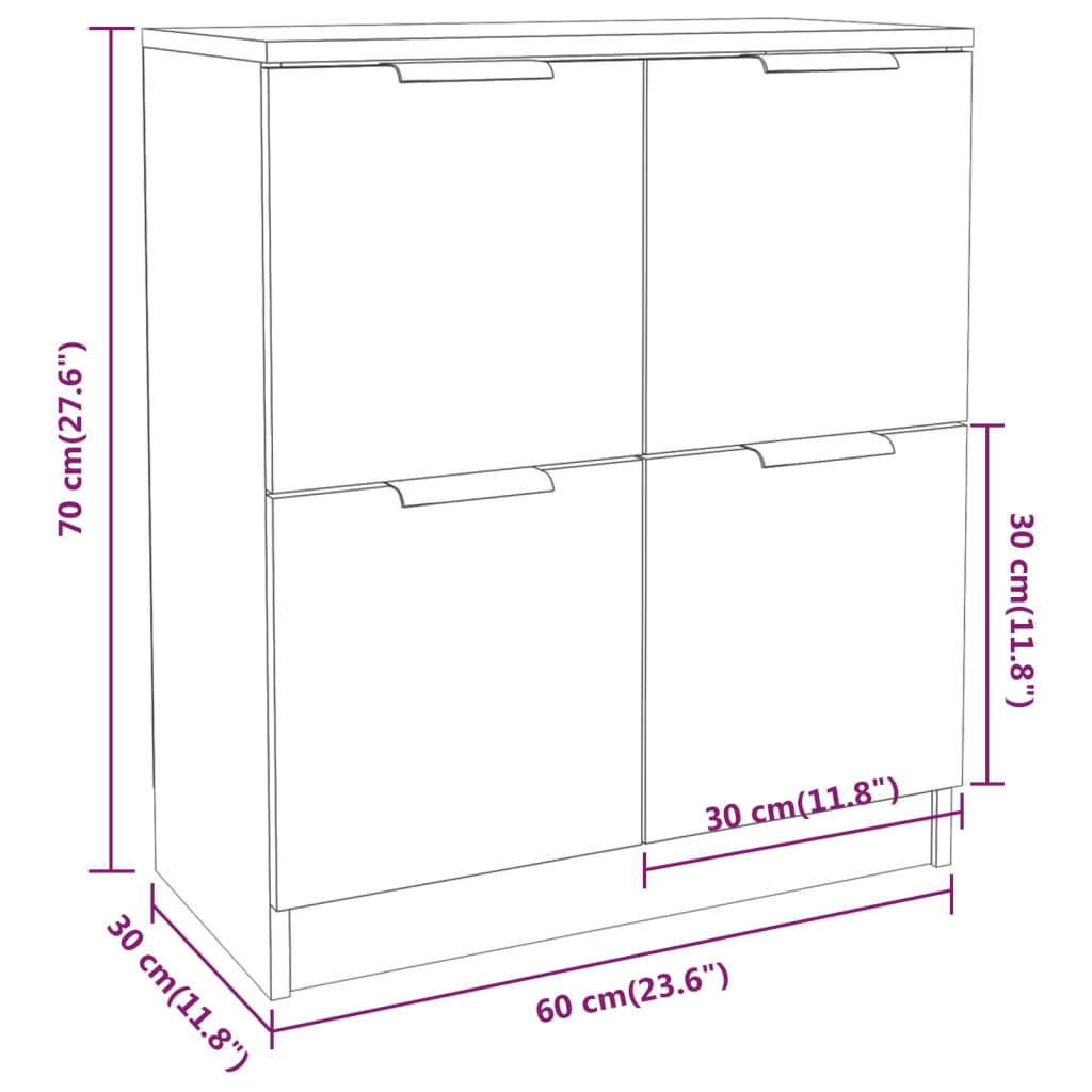 Komode 2 kom boja hrasta sonome 60x30x70 cm konstruirano drvo