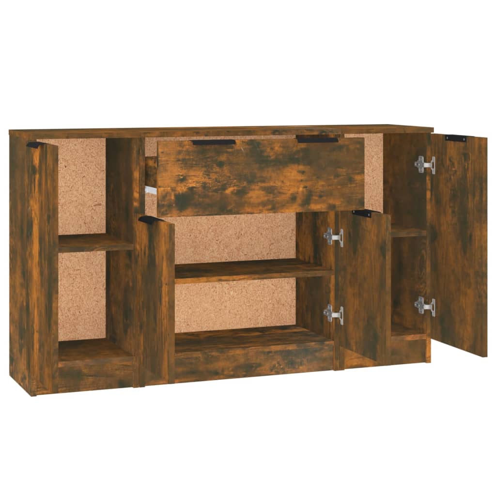 Komode 3 kom boja dimljenog hrasta od konstruiranog drva