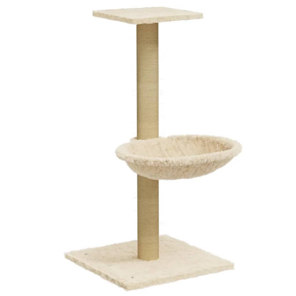 Penjalica za mačke sa stupom za grebanje od sisala krem 74 cm