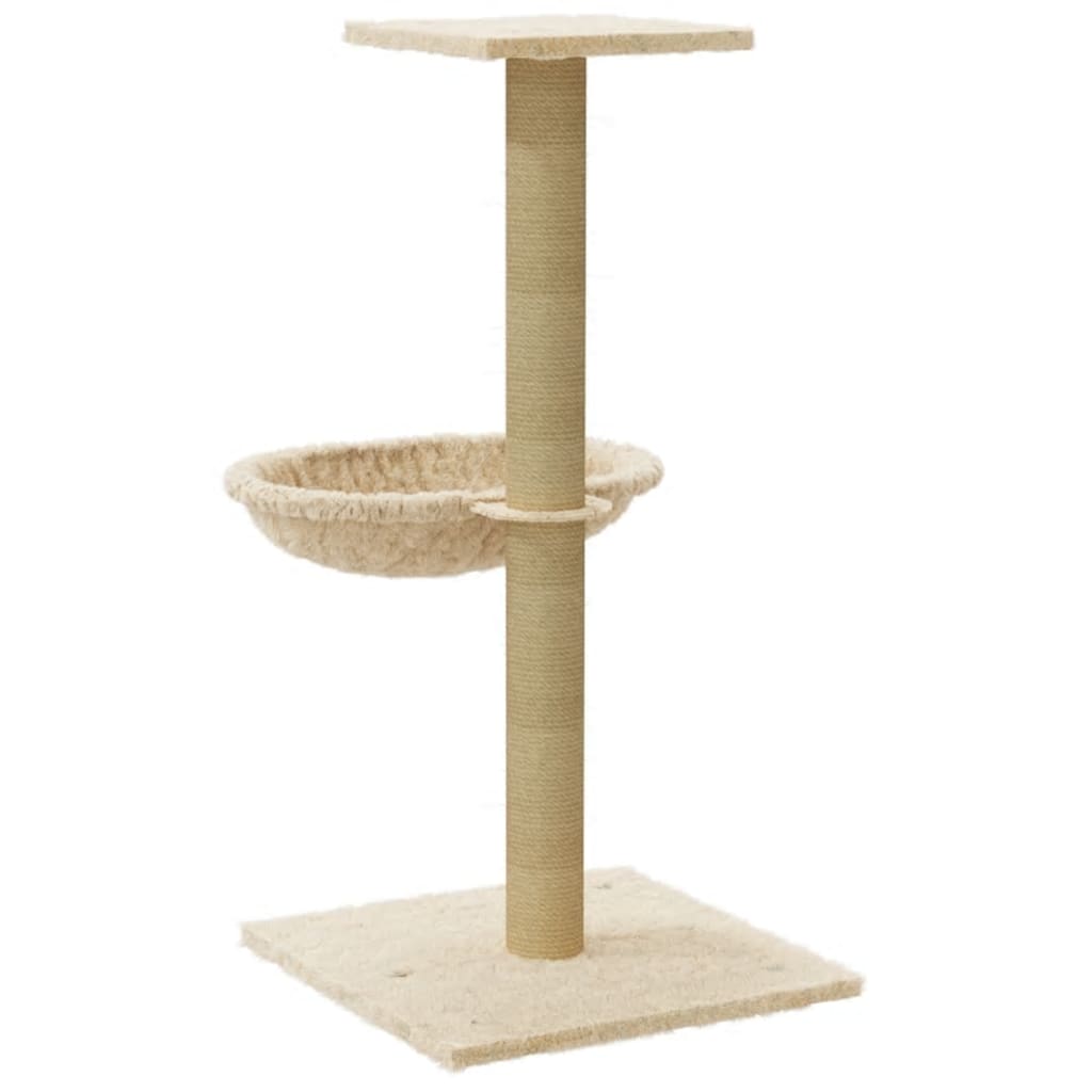 Penjalica za mačke sa stupom za grebanje od sisala krem 74 cm