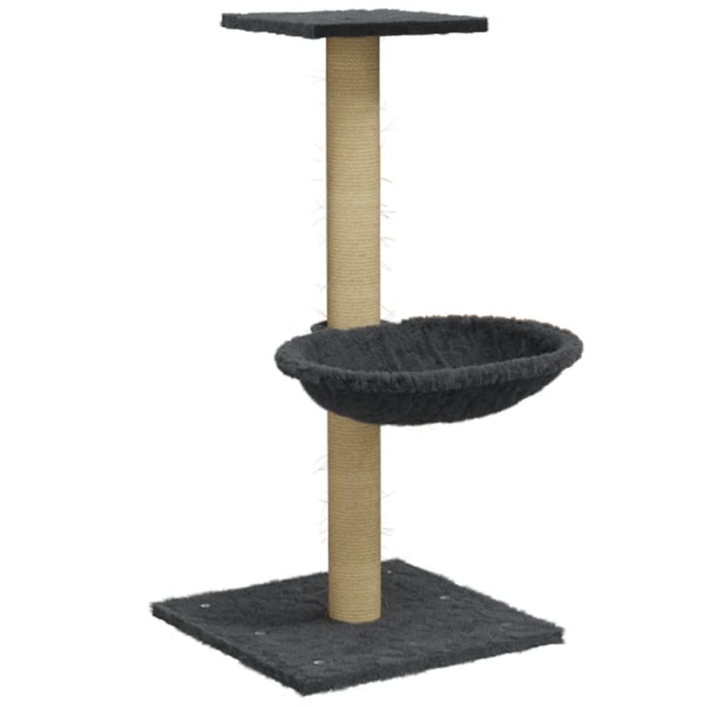 Penjalica za mačke sa stupom za grebanje tamnosiva 74 cm