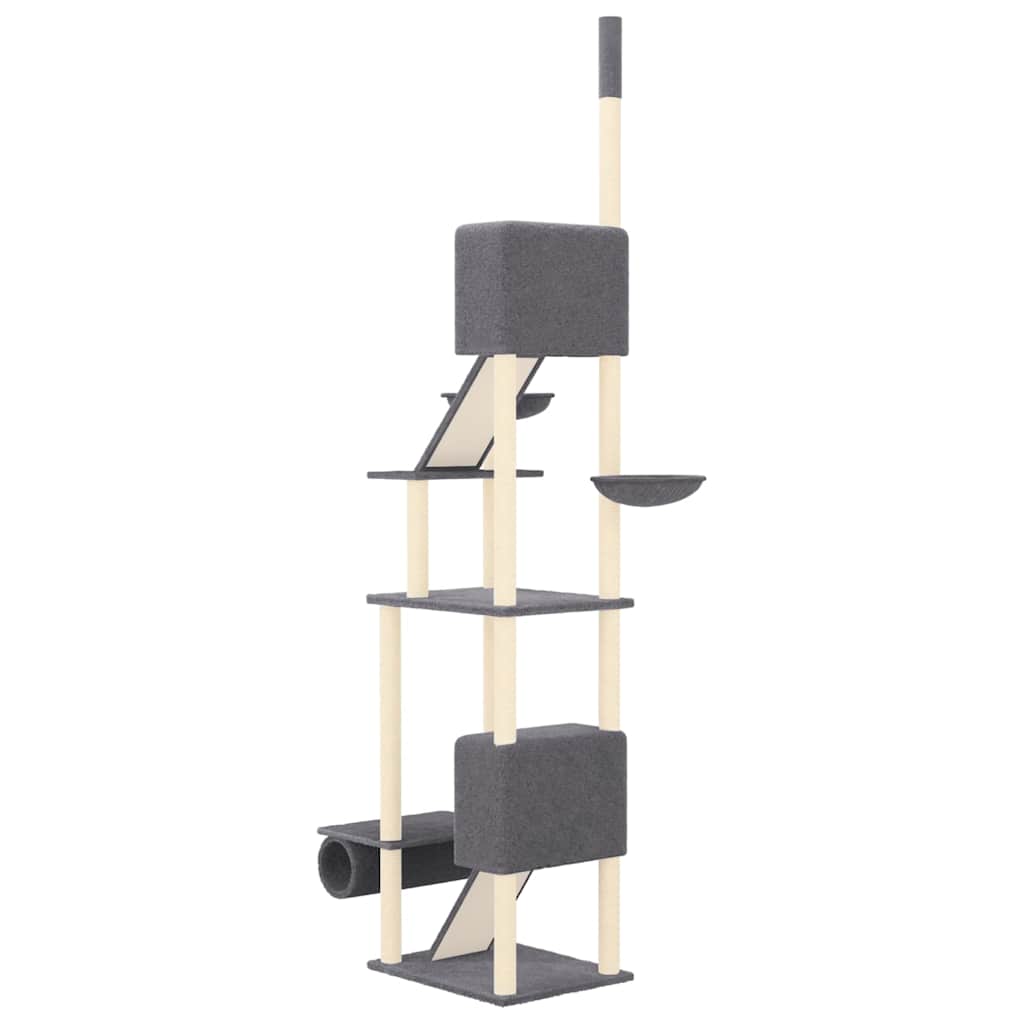 Penjalica za mačke od poda do stropa tamnosiva 277 - 303 cm