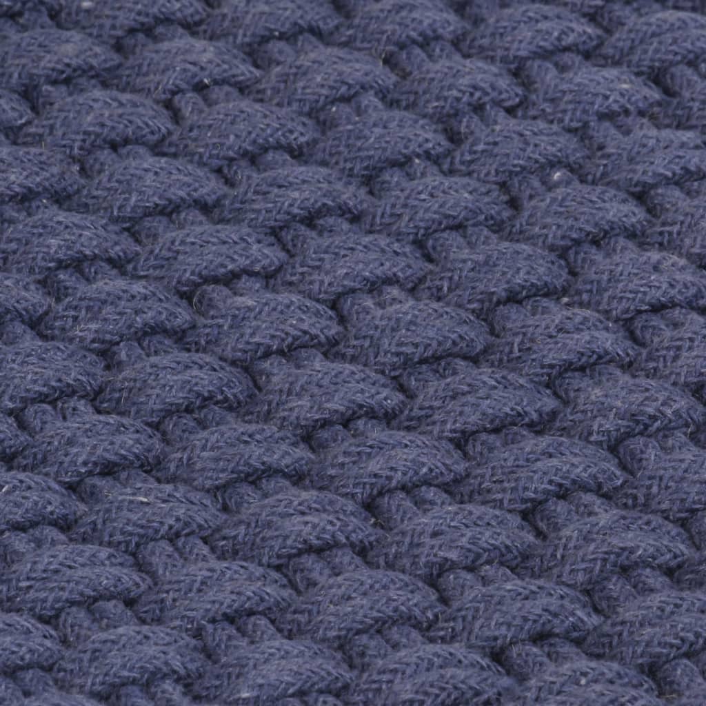 Tepih pravokutni modri 180x250 cm pamučni