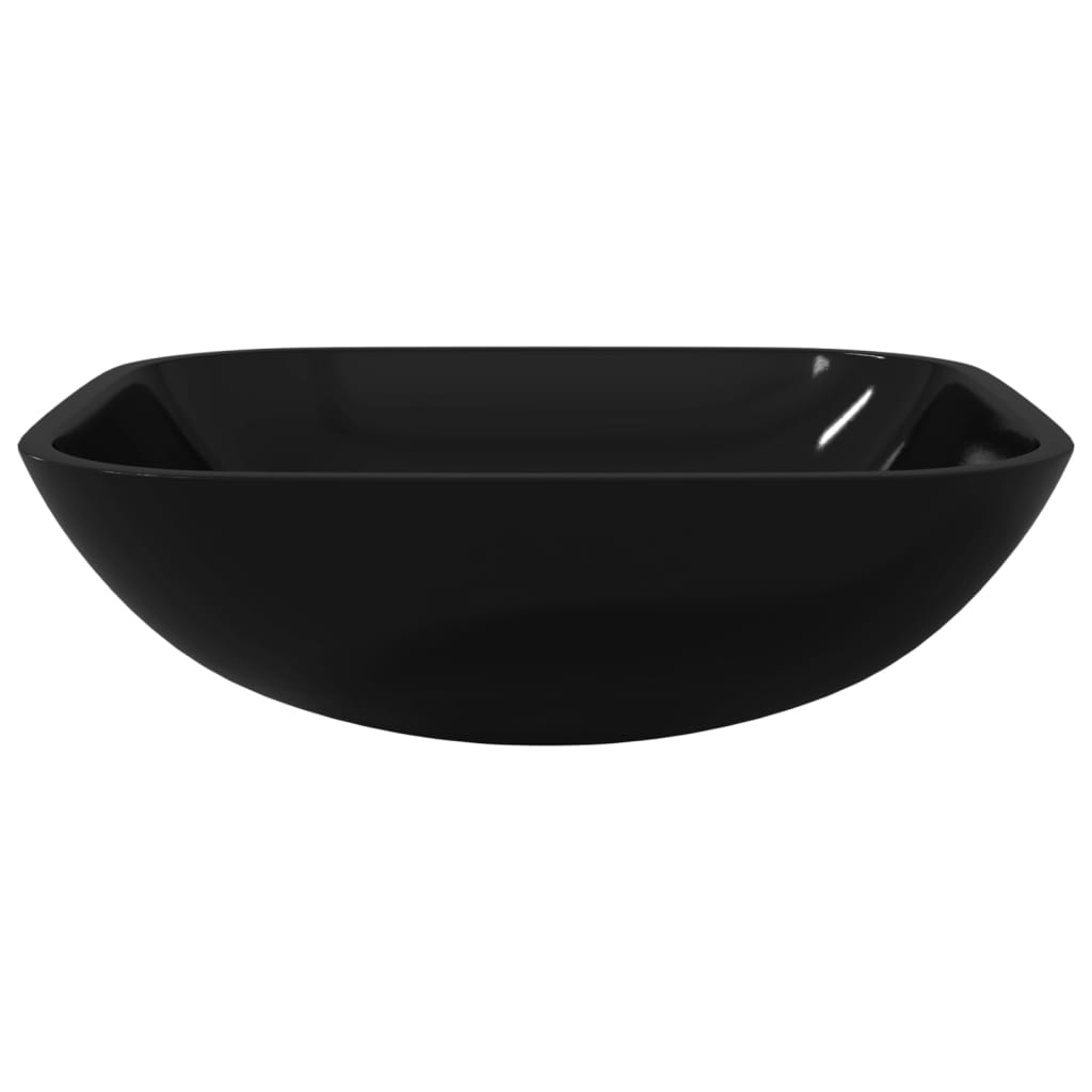 Umivaonik stakleni 42x42x14 cm crni