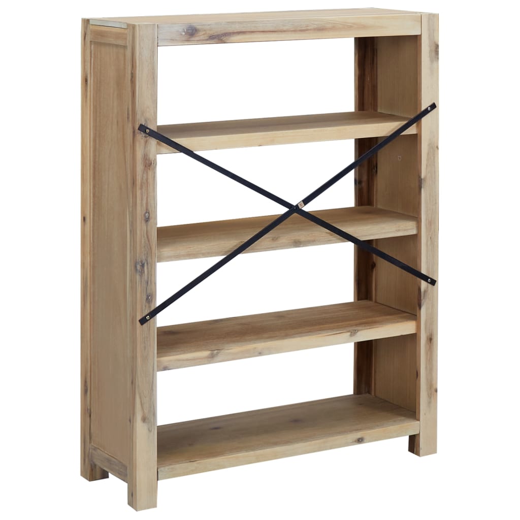 Polica za knjige s 4 razine 80x30x170 cm masivno bagremovo drvo