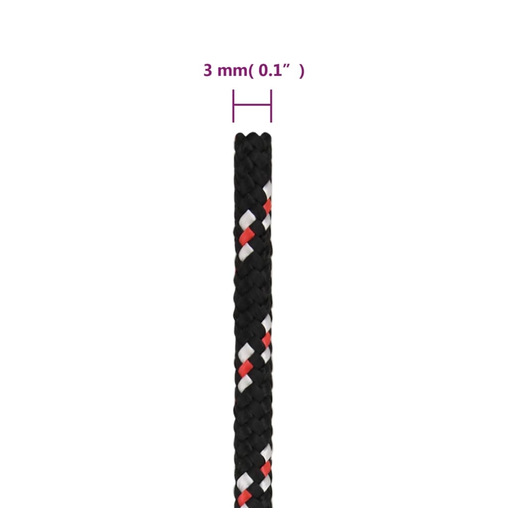 Brodski konop crni 3 mm 100 m od polipropilena