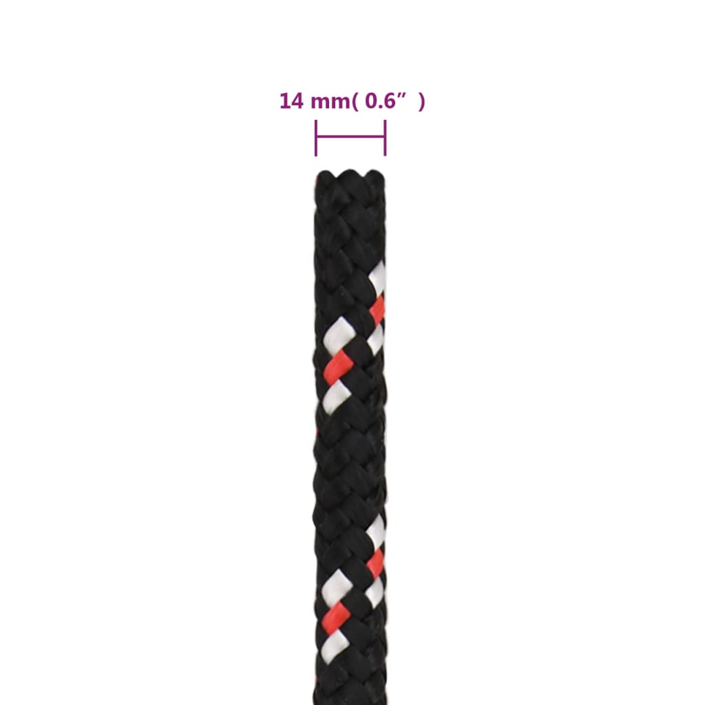 Brodski konop crni 14 mm 100 m od polipropilena