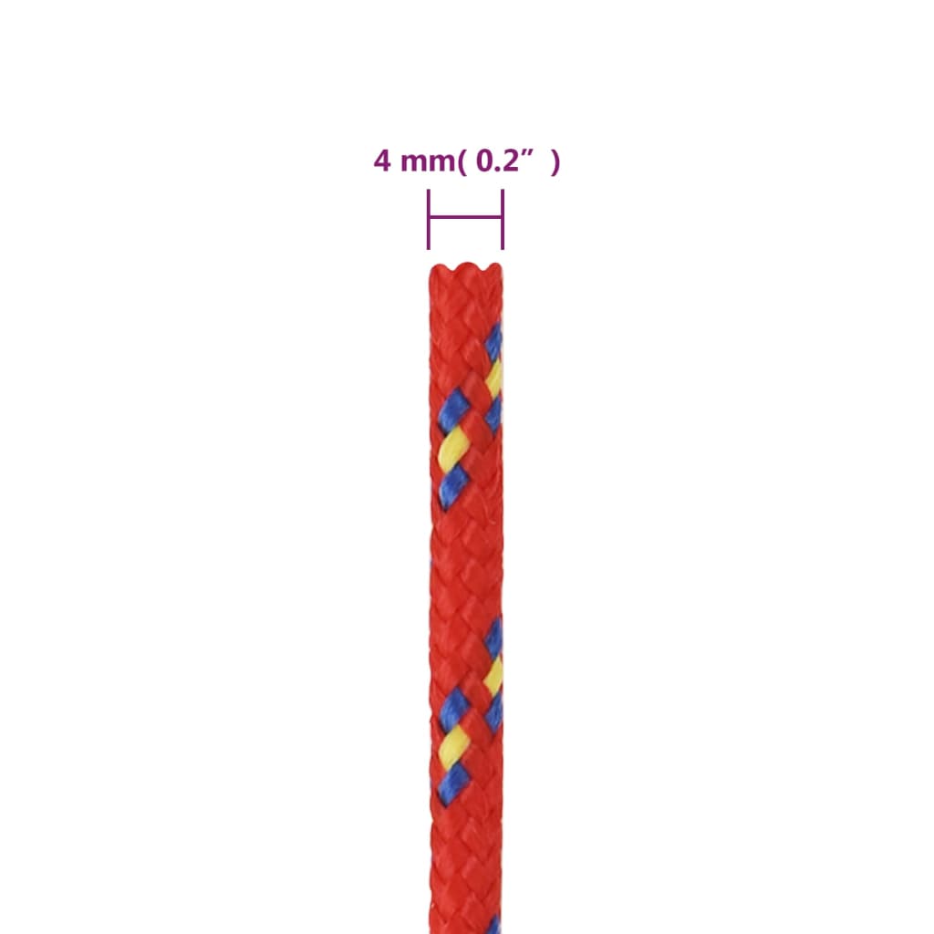 Brodski konop crveni 4 mm 250 m od polipropilena