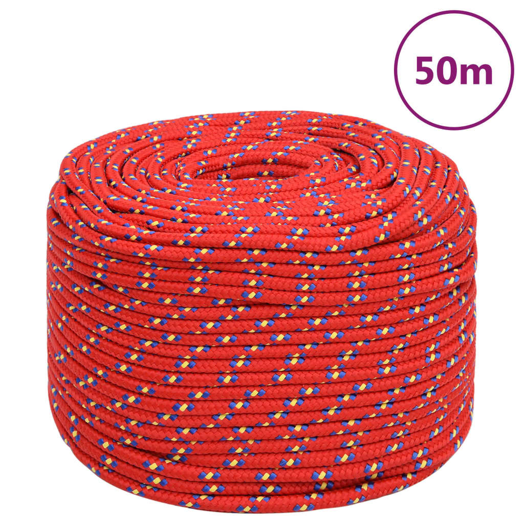 Brodski konop crveni 8 mm 50 m od polipropilena