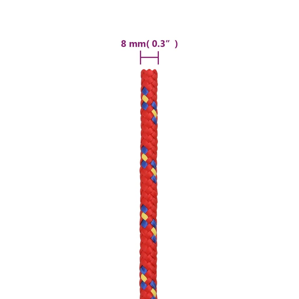 Brodski konop crveni 8 mm 250 m od polipropilena