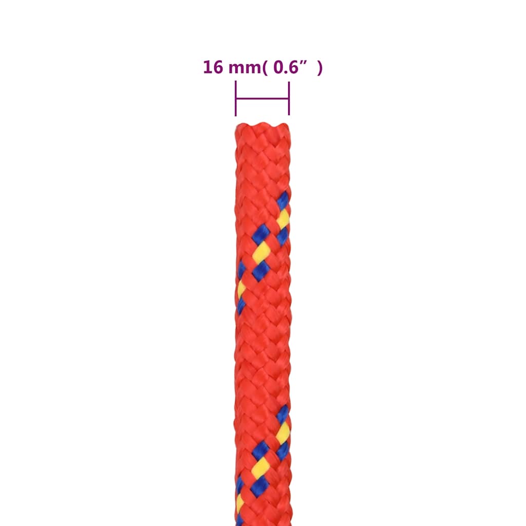 Brodski konop crveni 16 mm 100 m od polipropilena