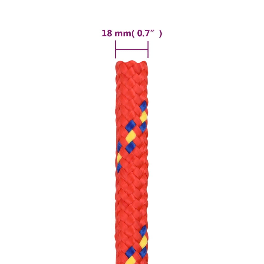 Brodski konop crveni 18 mm 100 m od polipropilena