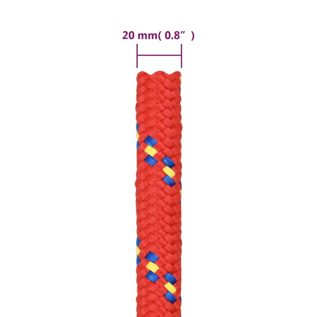 Brodski konop crveni 20 mm 25 m od polipropilena