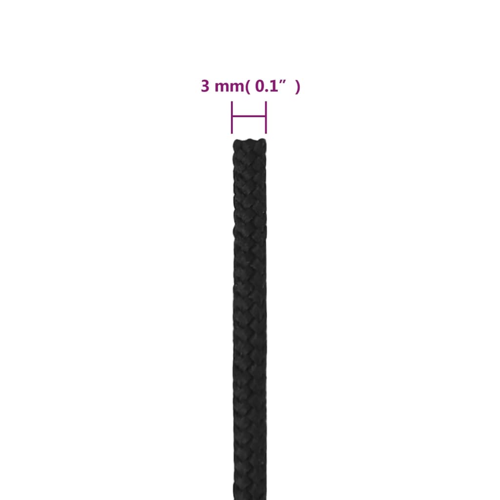 Brodski konop tamnocrni 3 mm 50 m od polipropilena