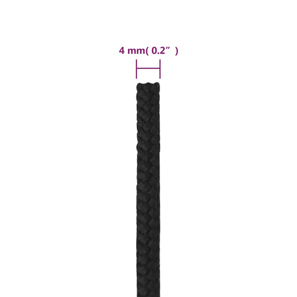 Brodski konop tamnocrni 4 mm 25 m od polipropilena