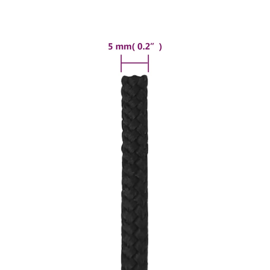 Brodski konop tamnocrni 5 mm 100 m od polipropilena