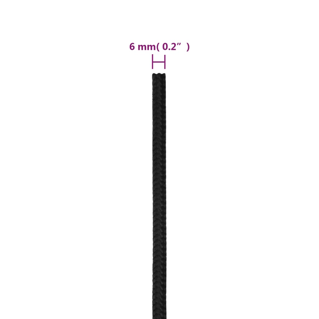 Brodski konop tamnocrni 6 mm 500 m od polipropilena