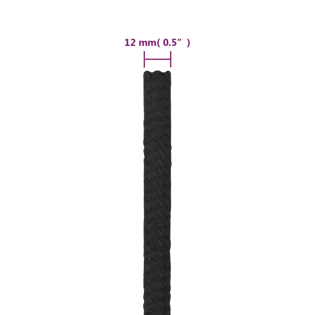 Brodski konop tamnocrni 12 mm 250 m od polipropilena
