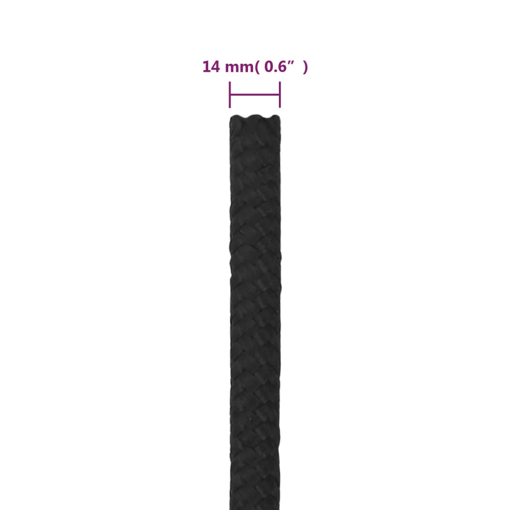 Brodski konop tamnocrni 14 mm 100 m od polipropilena
