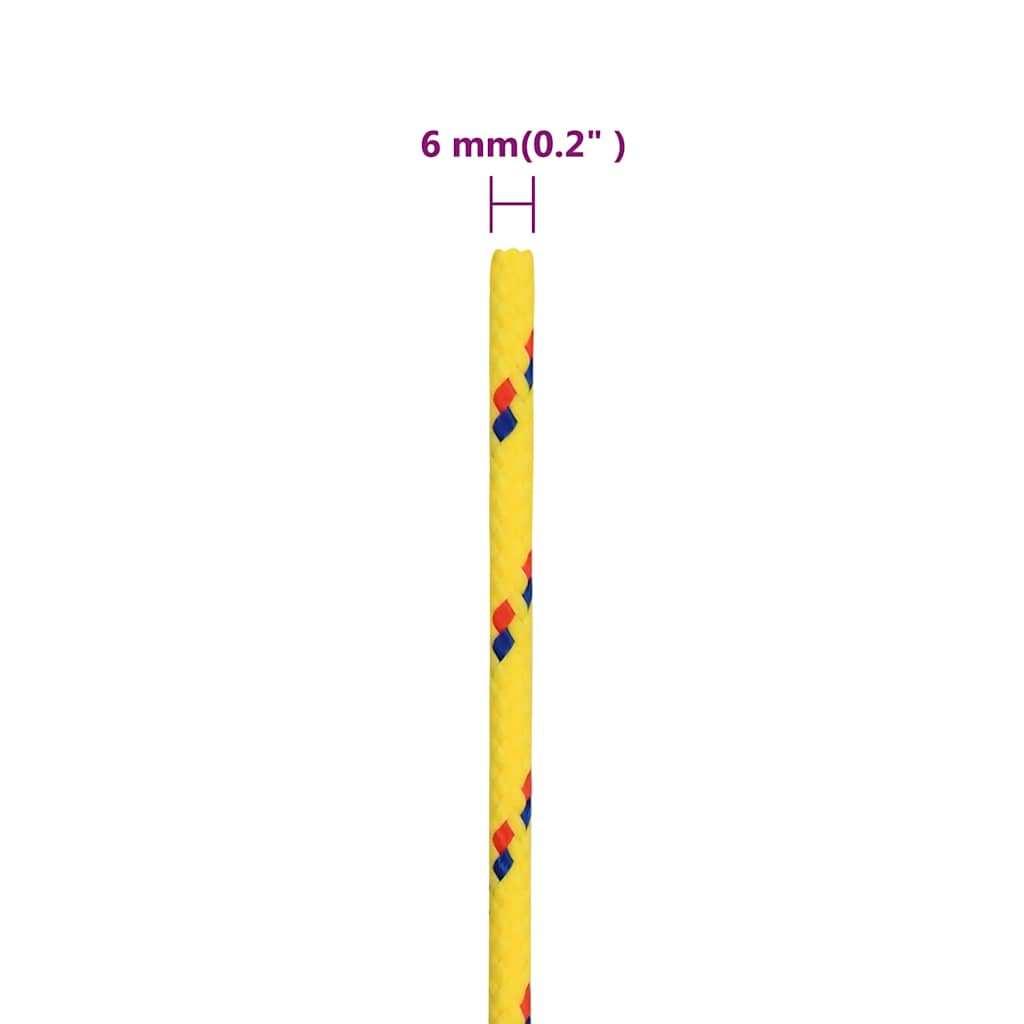 Brodski konop žuti 6 mm 50 m od polipropilena