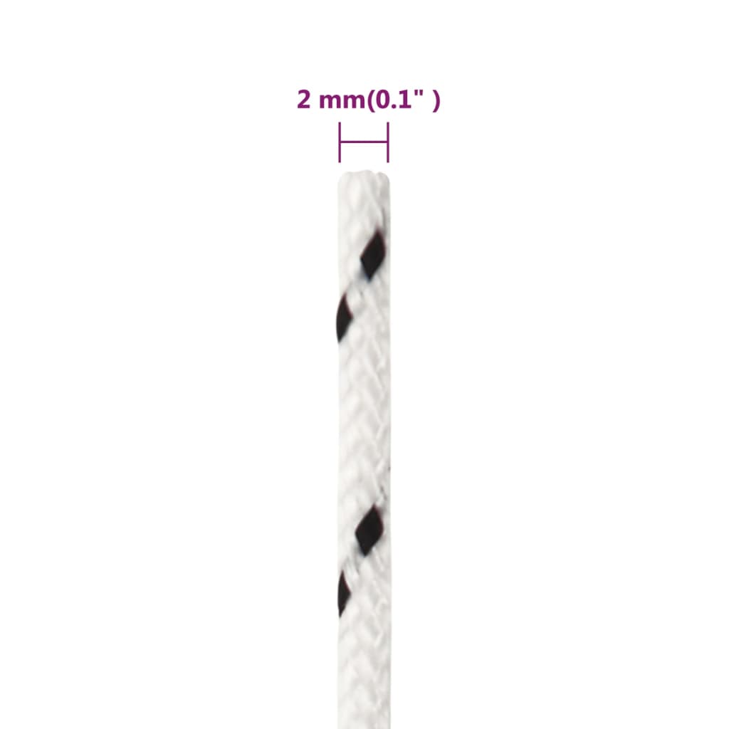 Pleteni brodski konop bijeli 2 mm x 100 m poliesterski