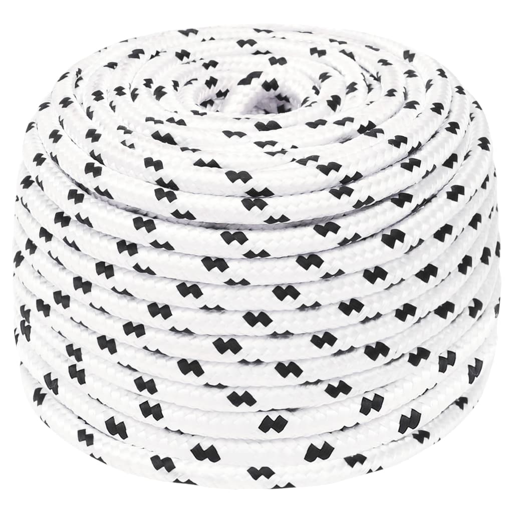 Pleteni brodski konop bijeli 10 mm x 25 m poliesterski
