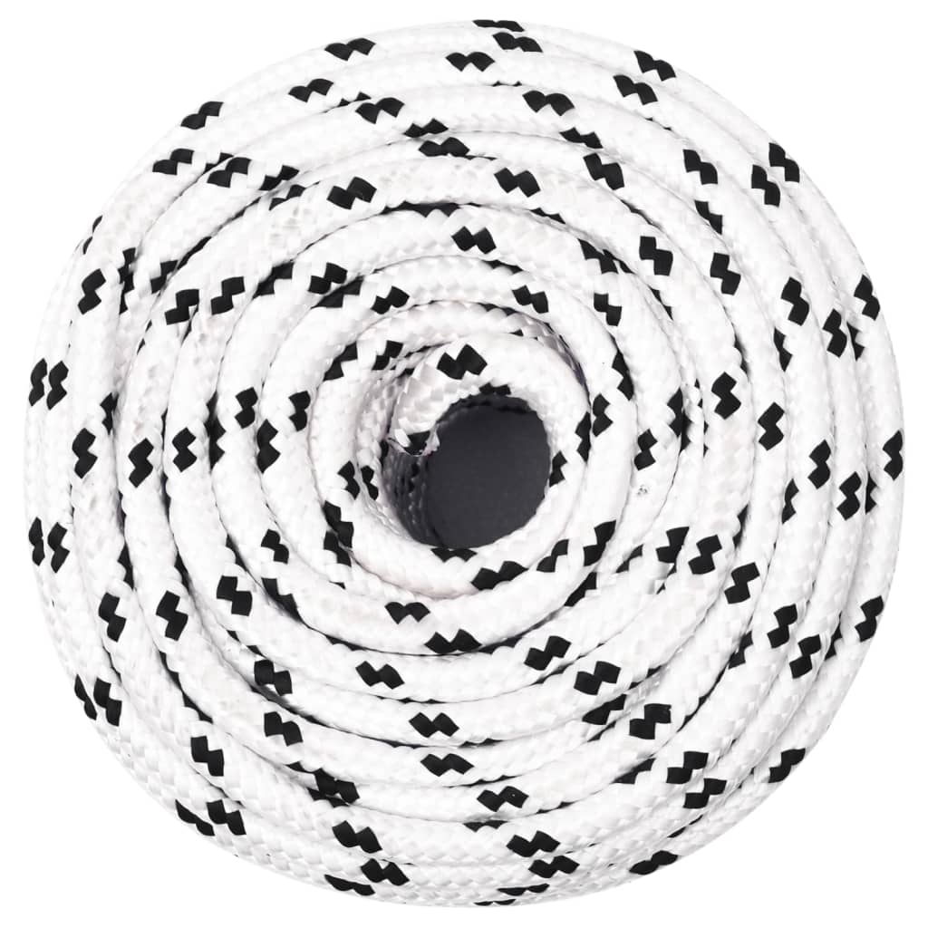 Pleteni brodski konop bijeli 10 mm x 25 m poliesterski